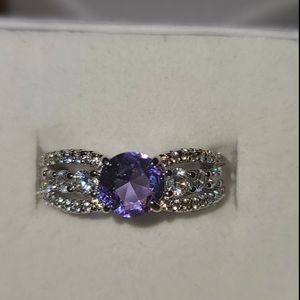 Size 8 Lab created pastel purple Topaz ring